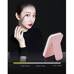 Настільне дзеркало з LED підсвіткою Bealux рожеве