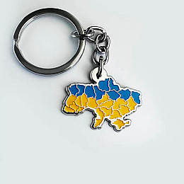 Брелок Dobroznak Карта Украины Желто-голубая 30х30 мм (6350)