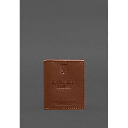 Кожаная обложка для удостоверения офицера ДПСУ BlankNote (три кармана) светло-коричневая