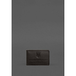 Кожаная обложка на удостоверение ДСНС BlankNote з карманом темно-коричневая