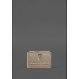 Кожаная обложка на удостоверение ДСНС BlankNote з карманом светло-бежевая