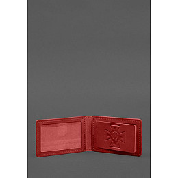 Кожаная обложка на удостоверение ДСНС BlankNote з карманом красная