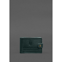 Кожаная обложка-портмоне на удостоверение ДСНС BlankNote зеленая