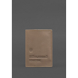 Кожаная обложка для военного билета BlankNote 7.3 светло-бежевая Crazy Horse