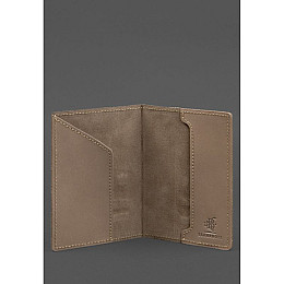 Кожаная обложка для военного билета BlankNote 7.3 светло-бежевая Crazy Horse