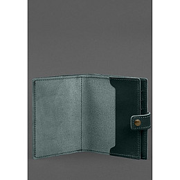 Кожаная обложка-портмоне на паспорт с гербом Украины BlankNote 25.1 Зеленая