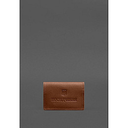 Кожаная обложка для пенсионного удостоверения BlankNote светло-коричневая