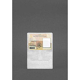 Кожаная обложка для пенсионного удостоверения BlankNote белая