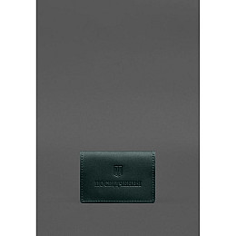Кожаная обложка для пенсионного удостоверения BlankNote зеленая