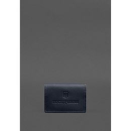 Кожаная обложка для пенсионного удостоверения BlankNote темно-синяя