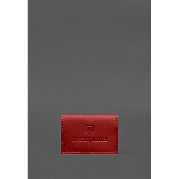 Кожаная обложка для пенсионного удостоверения BlankNote красная