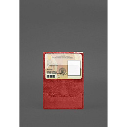 Кожаная обложка для пенсионного удостоверения BlankNote красная