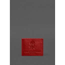 Кожаная обложка для служебного удостоверения Национальной гвардии BlankNote Красная