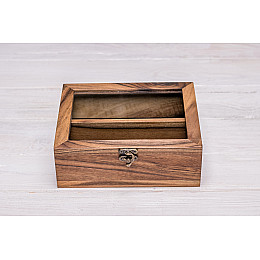 Дерев'яна коробочка для зберігання окулярів ecoWalnut 180х141х67 мм