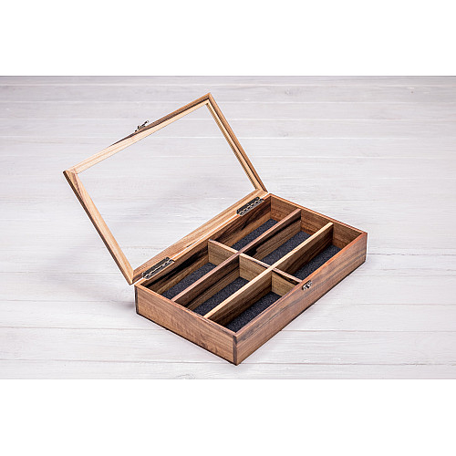 Органайзер коробочка на 6 ячеек для зберігання окулярів ecoWalnut 353х208х67 мм