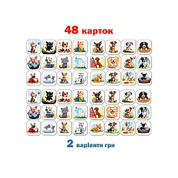 Настільна дитяча гра Меморі Коти проти собак Magdum ME5032-24 48 карток