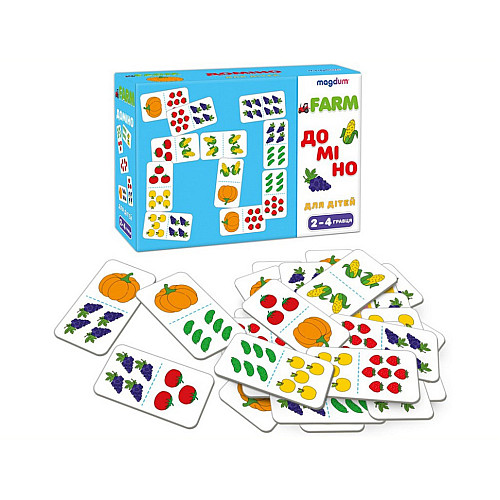 Детская развивающая игра Домино Фрукты-овощи Magdum ME5032-23 28 карточек