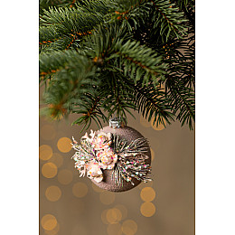 Новогодня іграшка з прикрасою Dashuri 8 см Пудровий (2000990126139)