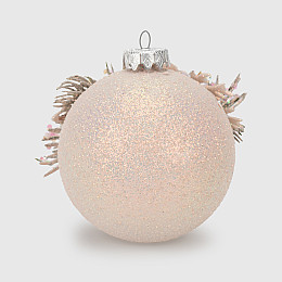 Новогодня іграшка з прикрасою Dashuri 8 см Пудровий (2000990126139)