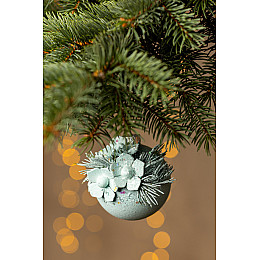 Новогодня іграшка з прикрасою Dashuri 8 см Бірюзовий (2000990125309)