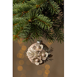 Новогодня іграшка з прикрасою Dashuri 8 см Бежевий (2000990125347)