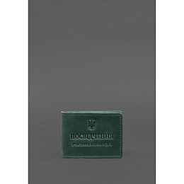 Обкладинка для посвідчення BlankNote УБД зелена Crazy Horse