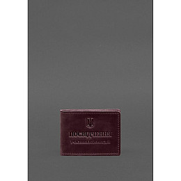 Обкладинка для посвідчення BlankNote УБД бордова Crazy Horse