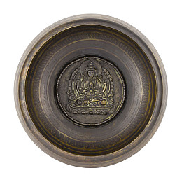 Поющая чаша Kailash Авалокитешвара 165х165х71 мм Античный Бронзовый (27712)