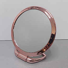 Двостороннє косметичне дзеркало Stenson 15 см Mirror 3108 рожеве