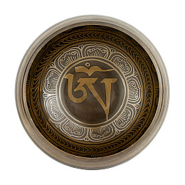 Поющая чаша Kailash Мантри Мани Ваджр Двойний 188х188х104 мм Античний Бронзовий (27713)
