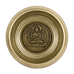 Поющая чаша Kailash Авалокитешвара Мантры Мани Янтра Мандала 167х167х71 мм Бронзовый (27722)