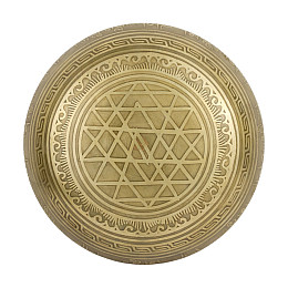 Поющая чаша Kailash Авалокитешвара Мантры Мани Янтра Мандала 167х167х71 мм Бронзовый (27722)