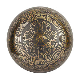 Поющая чаша Kailash Мандала Мани Ваджр подвійна 200х200х100 мм Античний Бронзовий (27714)