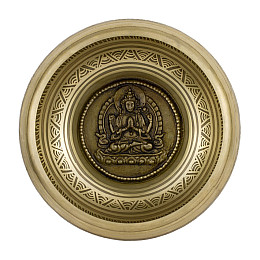 Поющая чаша Kailash Авалокитешвара Символы Счастья Биджа Хунг 167х167х72 мм Бронзовый (27723)