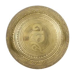 Поющая чаша Kailash Авалокитешвара Символы Счастья Биджа Хунг 167х167х72 мм Бронзовый (27723)