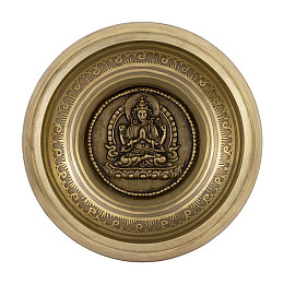 Поющая чаша Kailash Авалокитешвара Мантры Мани Мандала Мани 167х167х71 мм Бронзовый (27724)