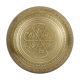 Поющая чаша Kailash Авалокитешвара Мантры Мани Мандала Мани 167х167х71 мм Бронзовый (27724)