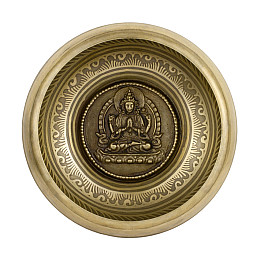 Поющая чаша Kailash Авалокитешвара Мантры Мани Орнамент Мандала Мани 167х167х71 мм Бронзовый (27725)