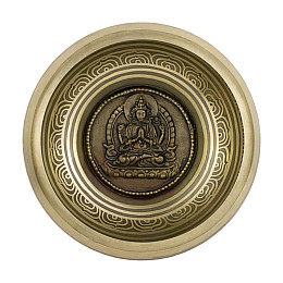 Поющая чаша Kailash Авалокитешвара Мантры Мани Мандала Мани 167х167х71 мм Бронзовый (27726)