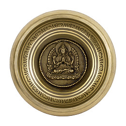 Поющая чаша Kailash Авалокитешвара Мантры Мани Мандала Мани 167х167х71 мм Бронзовый (27727)