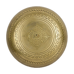 Поющая чаша Kailash Авалокитешвара Мантры Мани Двойной варджр 167х167х71 мм Бронзовый (27728)