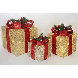 Набір декоративних подарунків з LED-підсвіткою BonaDi Різнокольоровий 3 шт DP69614