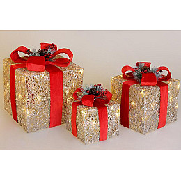 Набір декоративних подарунків з підсвіткою BonaDi Різнокольоровий 3 шт DP99090