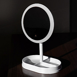 Косметичне дзеркало настільне 31х18х20 см з підсвіткою Sabefet Біле AL230247