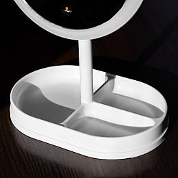 Косметичне дзеркало настільне 31х18х20 см з підсвіткою Sabefet Біле AL230247