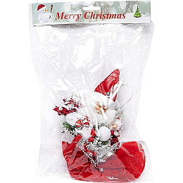 Новогоднее украшение Bambi Сапог с украшением 23K-113 20х35 см