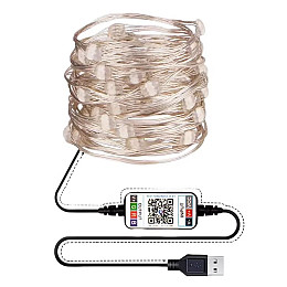 Светодиодная гирлянда Meiq-IT 100 LED RGB 10 м USB Bluetooth управление с телефона