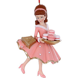 Елочна іграшка BonaDi Girl з макаронами 10х15 см Різнокольоровий DP232142