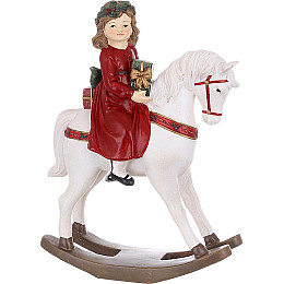 Настільна фігурка Girl on a horse 25 см Ретро стиль BonaDi Різнокольоровий DP232174