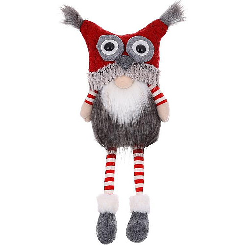 Декоративная сидячая игрушка Gnome with owl hat 44 см Разноцветный BonaDi DP232205